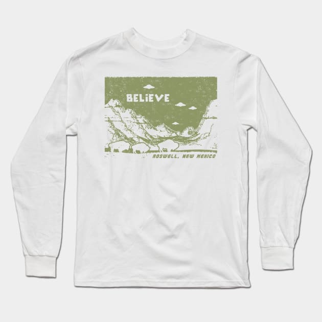 Believe Roswell UFO Long Sleeve T-Shirt by Kimber27